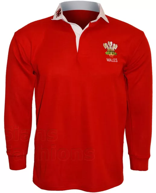 Wales Rugby Shirt Retro Classic Traditional Welsh Top All Sizes S - 5XL