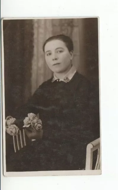 Postcard. POSSIBLY LATVIA. Real Photo. Unknown Portrait of a girl. Riga