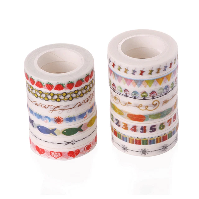 10 Pcs Ruban Adhésif Washi Stickers Décor Album Photo