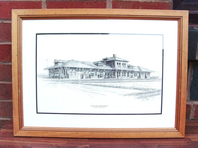 SANTE FE DEPOT Guthrie OK. Signed Ltd Ed Lithograph by JOHN HOLBIRD 1997 161/500
