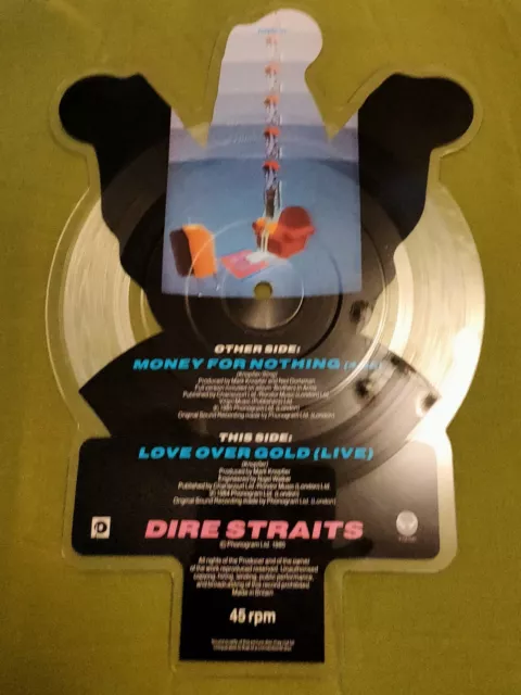Dire Straits Vinyl 7" Single Picture Disc Money For Nothing Love Over Gold Live
