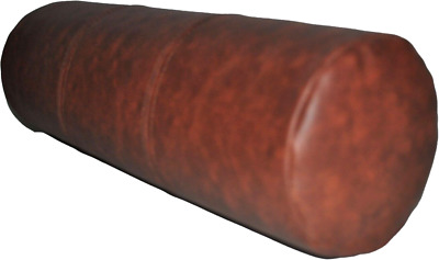 Brown & Tan Mottled Faux Leather Round Bolster Cushion & inner Filler Pad