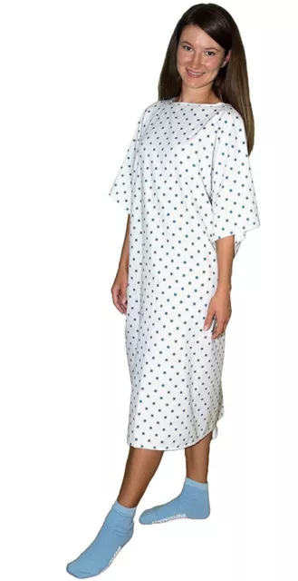 Demure Print Hospital Patient Gown with Ties One Size Fits All - 1 Pack