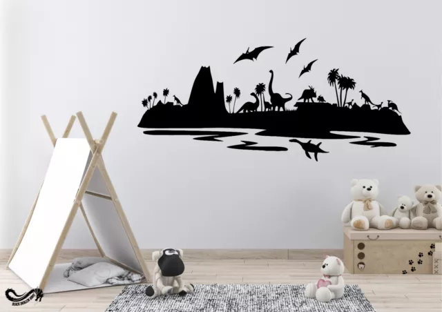 Dinosaur Island - Sticker Vinyl Decal Fantacy Adventure Design Home Wall Art