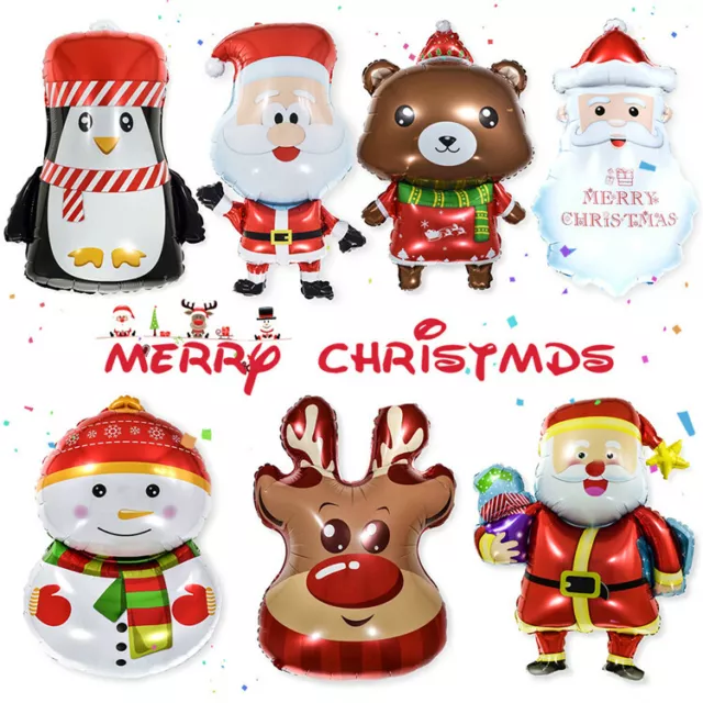 Christmas Large Mini Santa Claus Snowman XMAS Reindeer Aluminium Foil Balloons