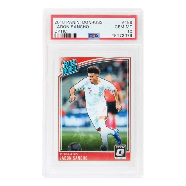 2018-19 Panini Donruss Soccer Jadon Sancho RC Optic Rated Rookie Insert PSA 10