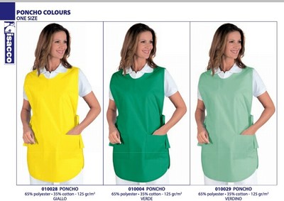 GREMBIULE PONCHO PAPEETE LONG BIANCO CAMERIERA ISACCO LADY COAT WAITRESS 