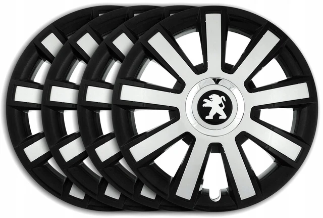 Kit 4 Enjoliveurs Peugeot 308/207 - Diamètre 15" Avec Logo Chromé