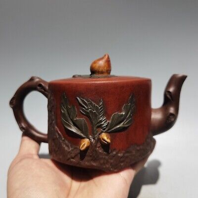Chinese old Yixing Clay Teapot longevity peach pot Purple sand Teapot 380cc 2