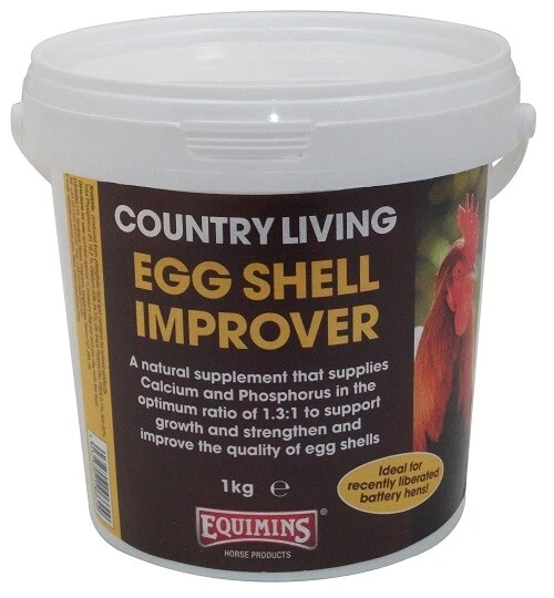 Equimins Country Living Eggshell Improver improves the quality of eggs