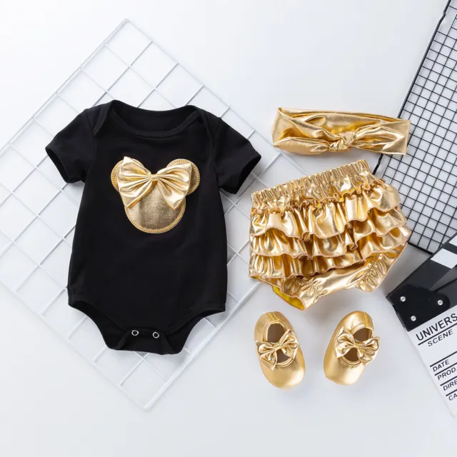 Pantaloncini neonato bambina neonata scarpe fascia outfit set vestiti moda 2
