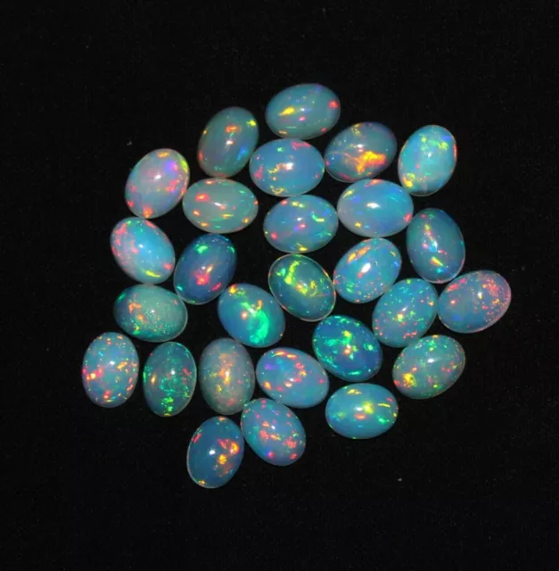 Natural Ethiopian Opal Gemstone 10x8 MM welo fire opal cabochon multi color opal