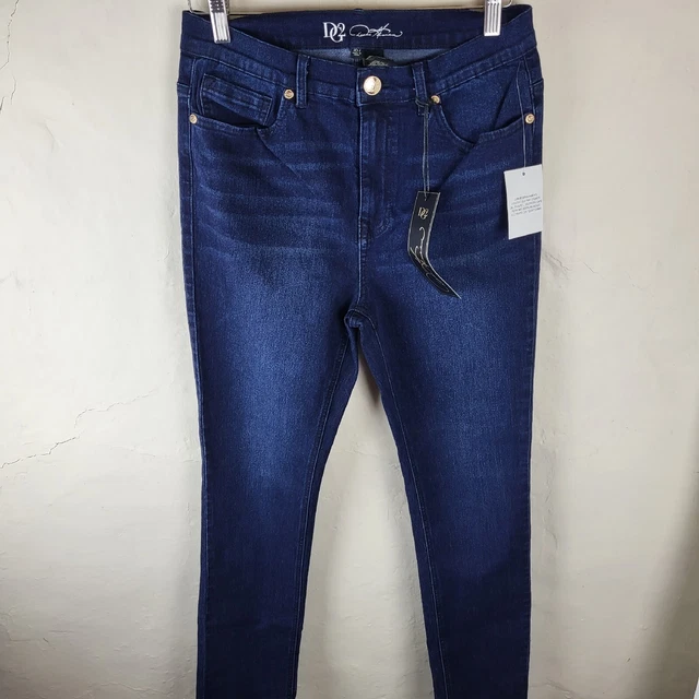 Diane Gilman DG2 lange Damenjeans Hose Größe 16 gerade Beine blau