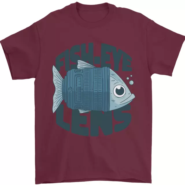 T-shirt da uomo con obiettivo Fisheye divertente fotografia fotografo 100% cotone