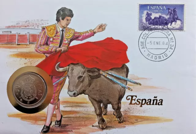 Spanien Espania 50 Pesetas 1983  Münze und Briefmarke Numisbrief 6495# Prägefr.