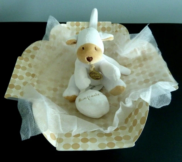 O9- DOUDOU ET COMPAGNIE MOUTON BLANC mon premier doudou ATTACHE TETINE - NEUF