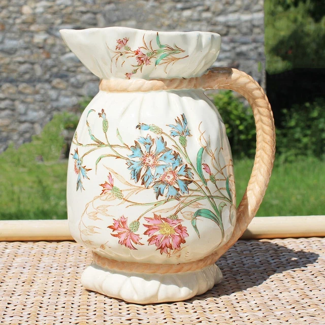 Ensemble Toilette Ancien K&G Lunéville – Faïence Beige 4 Pièces
