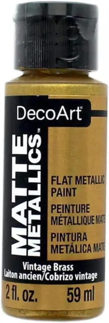 DecoArt Americana Matte Metallics Vintage Brass Acrylic Paint 2oz 59ml bottle