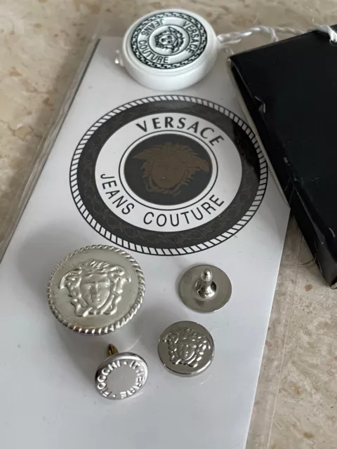 VERSACE Jean Coutour ~Medusa BUTTON-SNAPS-RIVETS 18mm, 10mm Set of 2 w/TAGS !🖤