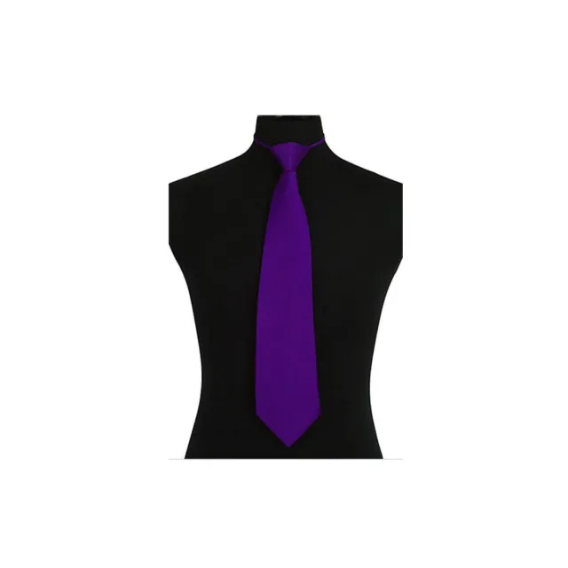 New Poly Men ready knot pre tied neck tie solid formal wedding grape dark purple