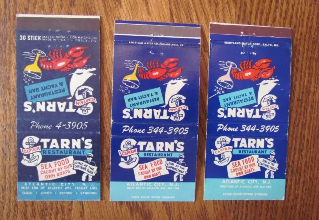 Animal - Lobster Matchbooks: Starn's Restaurant (Atlantic City, New Jersey) -F1