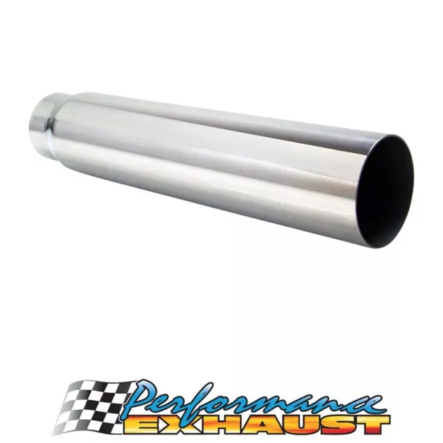 Straight Cut STAINLESS Exhaust Tip - 2" Inlet - 2.5" Outlet (12" Long)