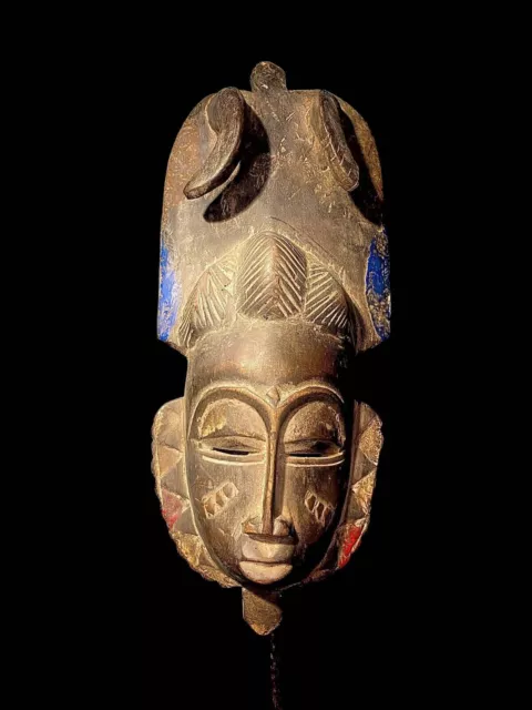 Maschera facciale africana Arte tribale africana Maschera Baule in legno...