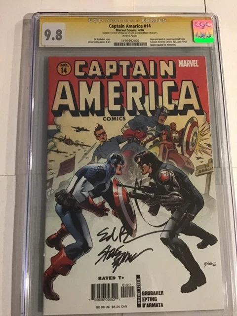 CAPTAIN AMERICA #14 CGC 9.8 SS Signed Timely Cap #27 Cover & Story