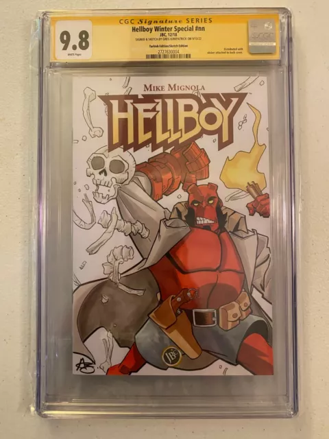 Hellboy Comic #1 CGC 9.8 Greg Kirkpatrick Sketch Cover Mignola