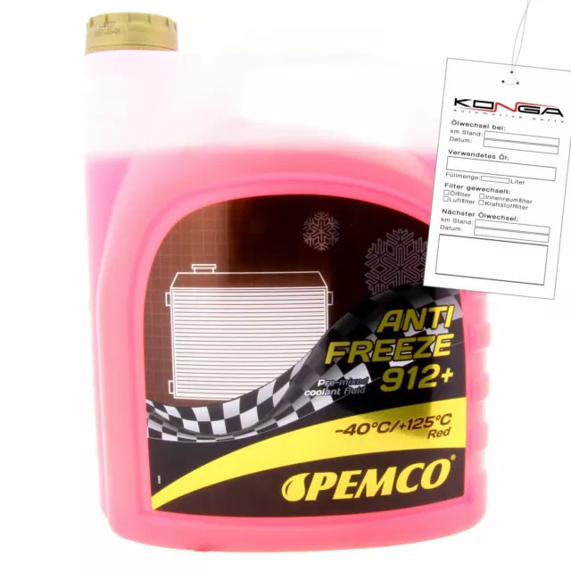 5 Liter PEMCO Antifreeze 912+ Kühler Frostschutz bis -40C rosa rot violett