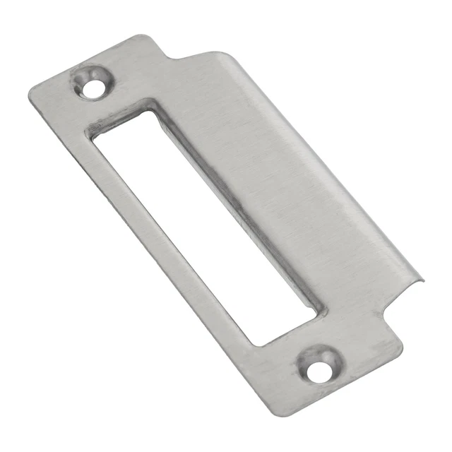63mm Brushed Metal Door Lock Latch Strike Striking Plate Pad Bolt Jamb T Set
