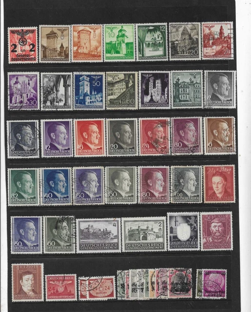 lot de timbres ancien Allemagne Pologne occupation Allemande N*/oblitérés lot de timbres ancien Allemagne Pologne occupation Allemande N*/oblitérés