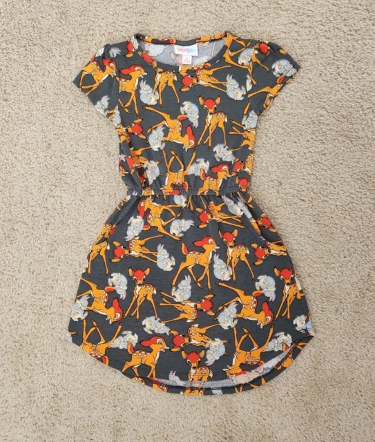 Lularoe Disney Dress With Pockets Girl's Size 4 Bambi Thumper Deer Bunny Print