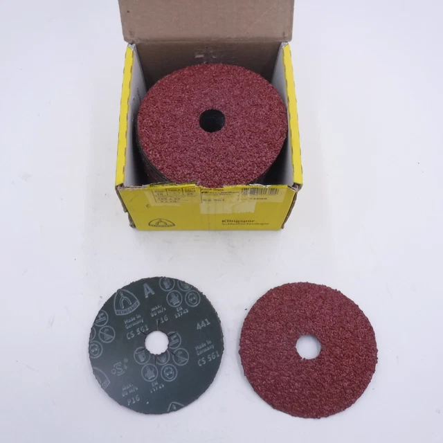 25 Pack Klingspor 5"x7/8" Fibre Discs 16 Grain Star Shaped Hole CS561