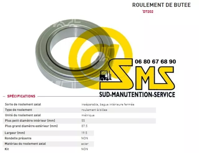 Mitsubishi Roulement De Butee D'embrayage Mecanisme Moteur 87 * 55 * 19