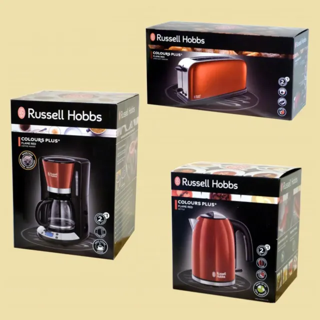 RUSSELL HOBBS COLOURS Plus+ Flame Red Kaffeemaschine/ Toaster/ Wasserkocher  1,7L EUR 135,95 - PicClick DE