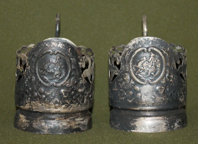 ANCIEN LOT DE 2 porte-gobelets russes en plaqué argent EUR 68,77 - PicClick FR