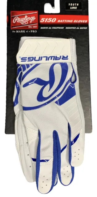 Rawlings 5150 Baseball Softball Batting Gloves Youth Large Blue