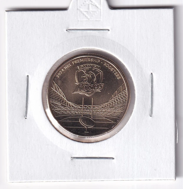 AUSTRALIAN 2024 1 Nrl Rugby Sydney Roosters Unc Coin In 2X2 Holder