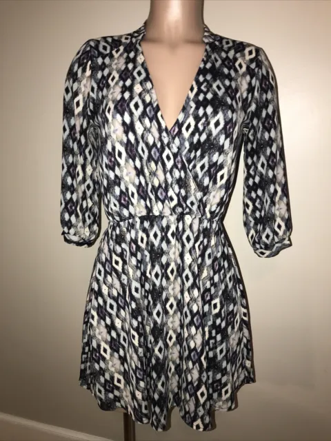 Lush womens XS diamond print dress NWOT