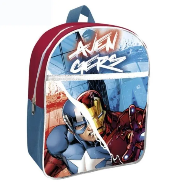 Zaino Asilo Marvel Avengers Capitan America Iron Men Borsa Scuola Bambino Cm.30