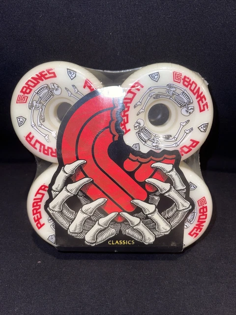 POWELL PERALTA G-BONES 97A 64mm WHITE Skateboard Wheels New Sealed Factory 4 pcs