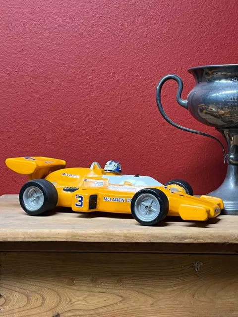 1974 Indy McLaren Race Car Johnny Rutherford #3 Whiskey Decanter Vintage Ceramic