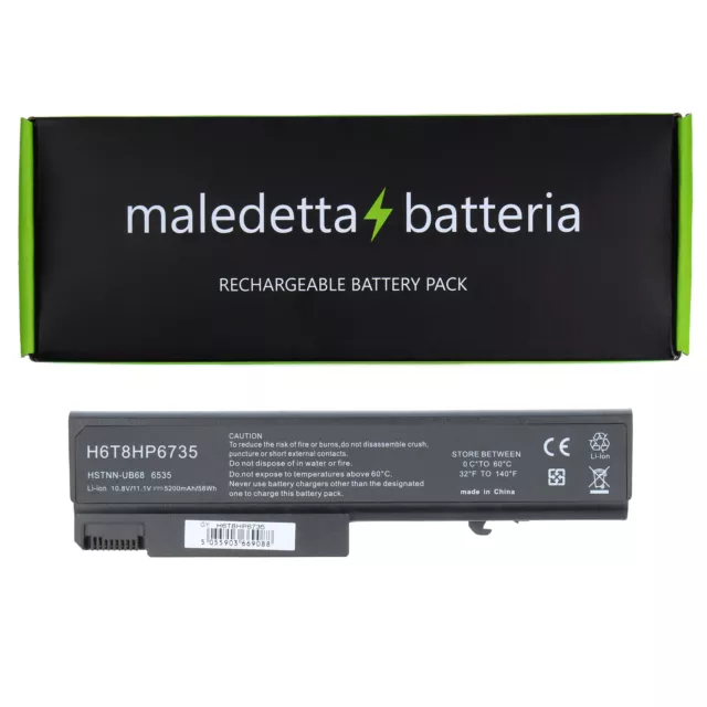 Batteria NERA 10.8-11.1 V 5200 mAh SOSTITUTIVA Hp-Compaq HSTNN-UB68,