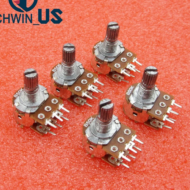 Potenziometri Rotanti 15mm 10 Potenziometri Rotanti Lineari B10K 10K Ohm - Conico, 15mm, Per Audio Ed Elettronica 10 Pezzi Potenziometri B10K - Foto 13