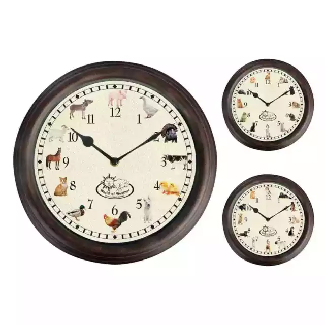 Esschert Design Reloj con Sonidos de Animales Decoración Pared Salón Dormitorio
