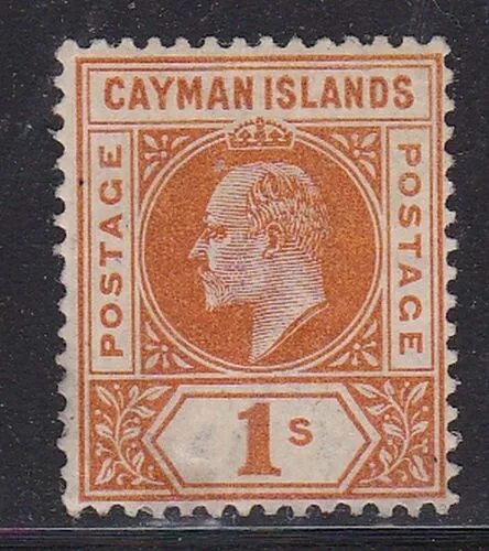 Album Treasures Cayman Islands  Scott # 7   1sh  Edward VII  Mint Hinged