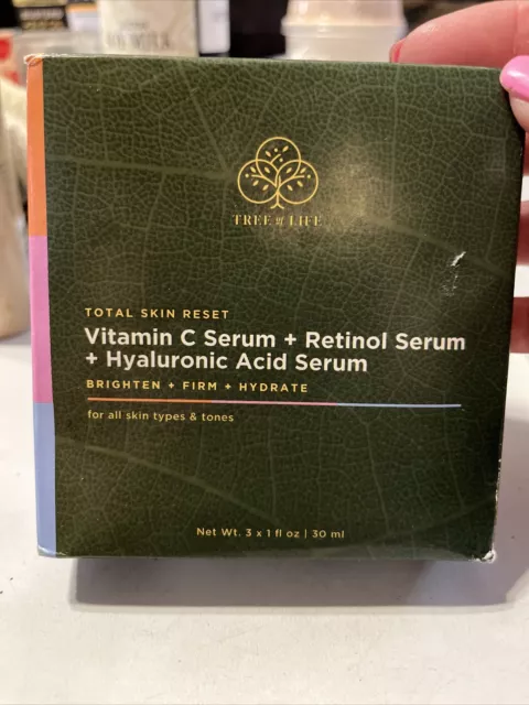 Tree of Life Vitamin C Serum, Retinol Serum & Hyaluronic Acid Serum for Bright