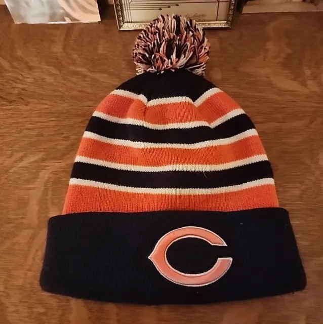 🏈🧢 Chicago Bears NFL Pom Knit Hat, On Field Sideline Beanie, Cozy