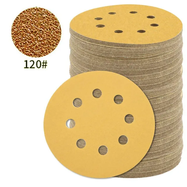 5 inch Sanding Discs 60-800 Grit Hook Loop Sandpaper 8-Hole Orbital Sander Paper